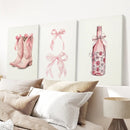 Cowgirl Boots Preppy Modern Wall Art Poster Set by Wall Art Set