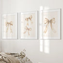 Trendy Aesthetic Bows Nursery Wall Art Set Poster by Wall Art Set