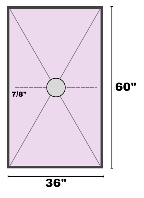 GURU W-S heavy duty shower tray four slopes for square drains