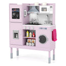Pretend Play Kitchen Toy Kitchen Playset with Range Hood Ice Maker and Telephone by DirectDeals