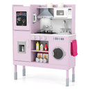 Pretend Play Kitchen Toy Kitchen Playset with Range Hood Ice Maker and Telephone