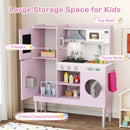 Pretend Play Kitchen Toy Kitchen Playset with Range Hood Ice Maker and Telephone by LJGDeals