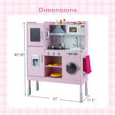 Pretend Play Kitchen Toy Kitchen Playset with Range Hood Ice Maker and Telephone