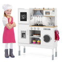Pretend Play Kitchen Toy Kitchen Playset with Range Hood Ice Maker and Telephone by LJGDeals