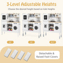 Pretend Play Kitchen Toy Kitchen Playset with Range Hood Ice Maker and Telephone