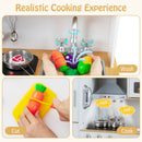 Pretend Play Kitchen Toy Kitchen Playset with Range Hood Ice Maker and Telephone