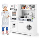Pretend Play Kitchen Wooden Toy Set Kitchen Accessory Playset with Real Lights Sounds by DirectDeals