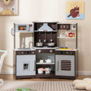 Pretend Play Kitchen Wooden Toy Set with Range Hood Real Sounds and Lights by LJGDeals
