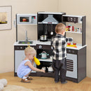 Pretend Play Kitchen Wooden Toy Set with Range Hood Real Sounds and Lights by LJGDeals