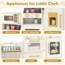 Pretend Toy Kitchen Set with Stoves and Water Dispenser-Beige by LJGDeals