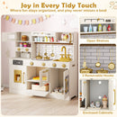 Pretend Toy Kitchen Set with Stoves and Water Dispenser-Beige