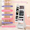 Kids Princess Vanity Table and Stool Set with Jewelry Cabinet and Mirror Drawer by LJGDeals