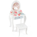 Kids 2-in-1 Princess Makeup Table and Chair Set with Removable Mirror-White by LJGDeals
