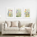 Wildflower Floral Wall Art Watercolor Prints by Wall Art Set