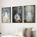 Halloween Ghost Print Trendy Gothic Home Decor by Wall Art Set