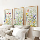 Wildflower Floral Wall Art Watercolor Prints by Wall Art Set