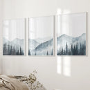Watercolor Mountain Landscape Wall Art Posters by Wall Art Set