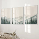 Set of 3 Mountain Forrest Decor Prints Wall Art by Wall Art Set