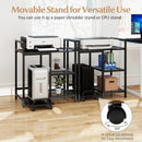 Printer Stand with Charging Station and Storage Shelves by LJGDeals