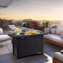 42 Inch 60 000 BTU Rectangular Propane Fire Pit Table with Waterproof Cover by LJGDeals