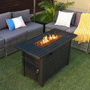 42 Inch 60 000 BTU Rectangular Propane Fire Pit Table with Waterproof Cover by LJGDeals
