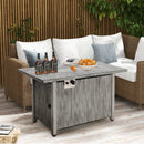 43 Inch 50 000 BTU Propane Fire Pit Table with Removable Lid-Gray by LJGDeals