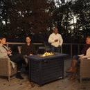 42 Inch 60 000 BTU Rectangular Propane Fire Pit Table with Waterproof Cover by LJGDeals