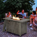 43 Inch 50 000 BTU Propane Fire Pit Table with Removable Lid-Gray by LJGDeals