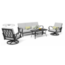 Puget 4-Piece Aluminum Living Room Set With Swivel Chairs by Outdoor-USA®