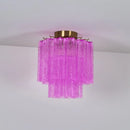 Purple Glass Tubes Murano Ceiling Lamp