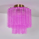 Purple Glass Tubes Murano Ceiling Lamp