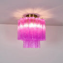 Purple Glass Tubes Murano Ceiling Lamp