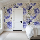 Purple and White Peony Bouquet Wallpaper - Elegant Floral Peel and Stick Wallpaper