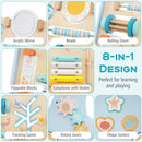 Wooden Baby Walker Push and Pull Learning Activity Center with Wheels-Blue by LJGDeals