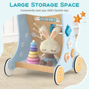Wooden Baby Walker Push and Pull Learning Activity Center with Wheels-Blue by LJGDeals