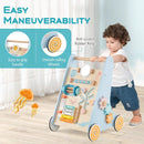 Wooden Baby Walker Push and Pull Learning Activity Center with Wheels-Blue by LJGDeals