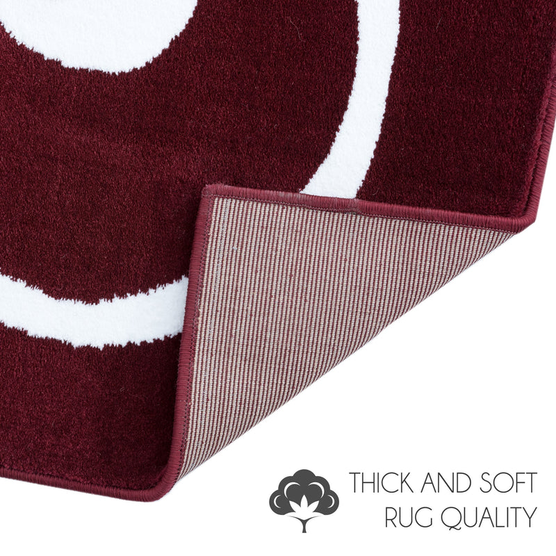 Sussex Home, Landing Rug, Slip Resistant Indoor Carpets Includes Adhesive Tape  2' x 3'-Floral Collection |Red&White