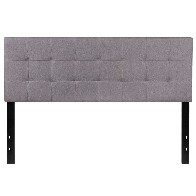 Queen size Modern Light Grey Fabric Upholstered Panel Headboard, photo 2 of 3