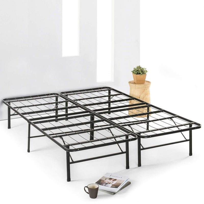 Queen size Folding Sturdy Metal Platform Bed Frame with Storage Space, photo 2 of 5
