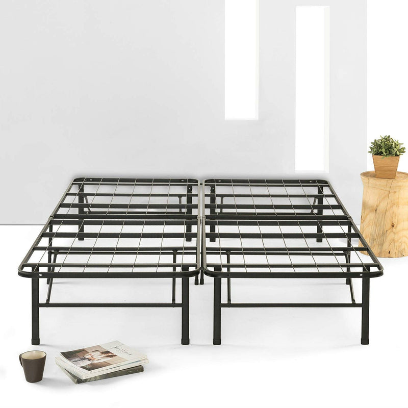 Queen size Folding Sturdy Metal Platform Bed Frame with Storage Space, photo 3 of 5