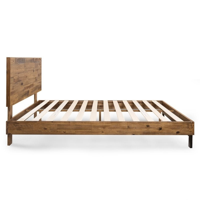 Rustic FarmHome Low Profile Pine Slatted Platform Bed in Queen, photo 3 of 5