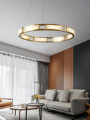 Round Qatar Alabaster Chandelier