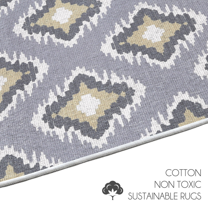 Sussexhome Tetra Multi Collection 2 x 3 Foot Heavy Duty Low Pile  Landing Rug Runner