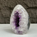 Quartz, Amethyst and Agate Stone Egg, 3 Lb Oval Full polished Crystal