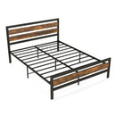 Full/Queen Industrial Bed Frame with Rustic Headboard and Footboard-Queen Size by LJGDeals