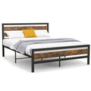 Full/Queen Industrial Bed Frame with Rustic Headboard and Footboard-Queen Size by LJGDeals