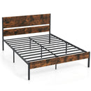 Twin/Full/Queen/King Metal Bed Frame with Wooden Headboard and Footboard-Queen Size by LJGDeals