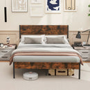 Twin/Full/Queen/King Metal Bed Frame with Wooden Headboard and Footboard-Queen Size by LJGDeals