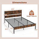 Twin/Full/Queen/King Metal Bed Frame with Wooden Headboard and Footboard-Queen Size by LJGDeals