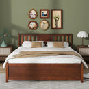 Wooden Platform Bed with Headboard and Slat Support-Queen Size by LJGDeals